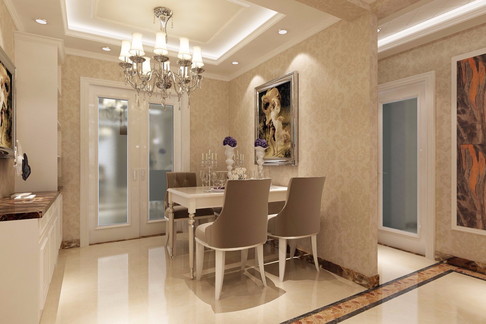 欧式轻奢风格室内设计家装案例-餐厅 欧式轻奢风格室内设计家装案例-餐厅