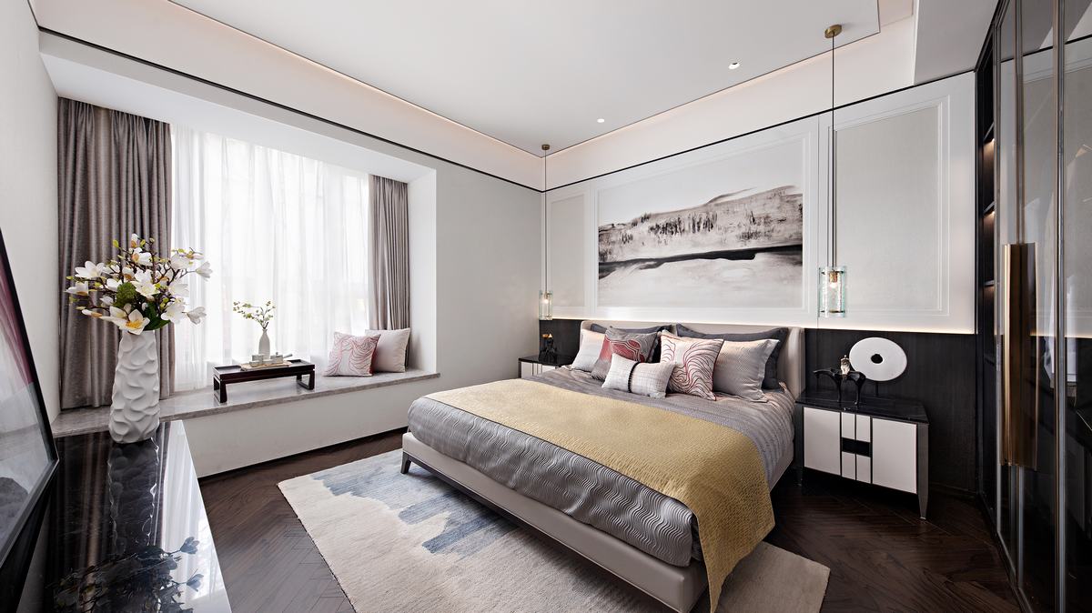 新中式风格室内设计家装案例-主卧 新中式风格室内设计家装案例-主卧